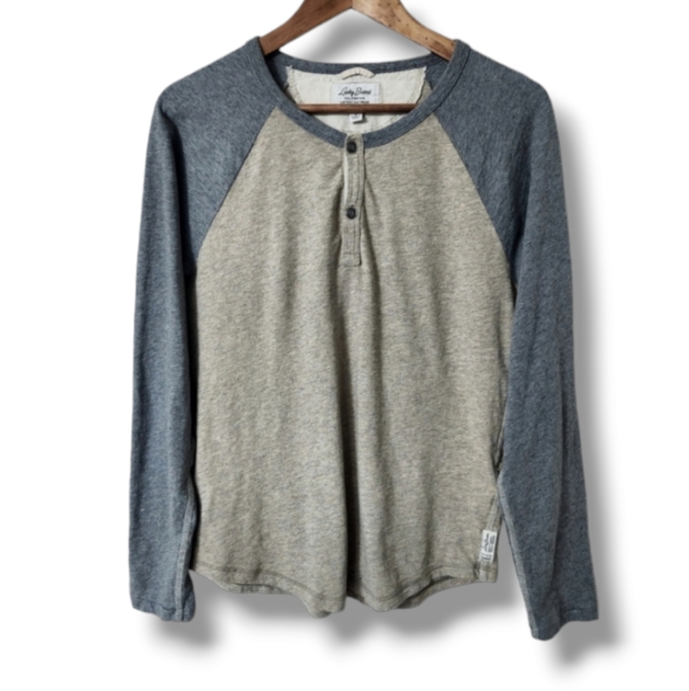 Lucky Brand Soft Test Knit Wear Raglan Henley  | Small
